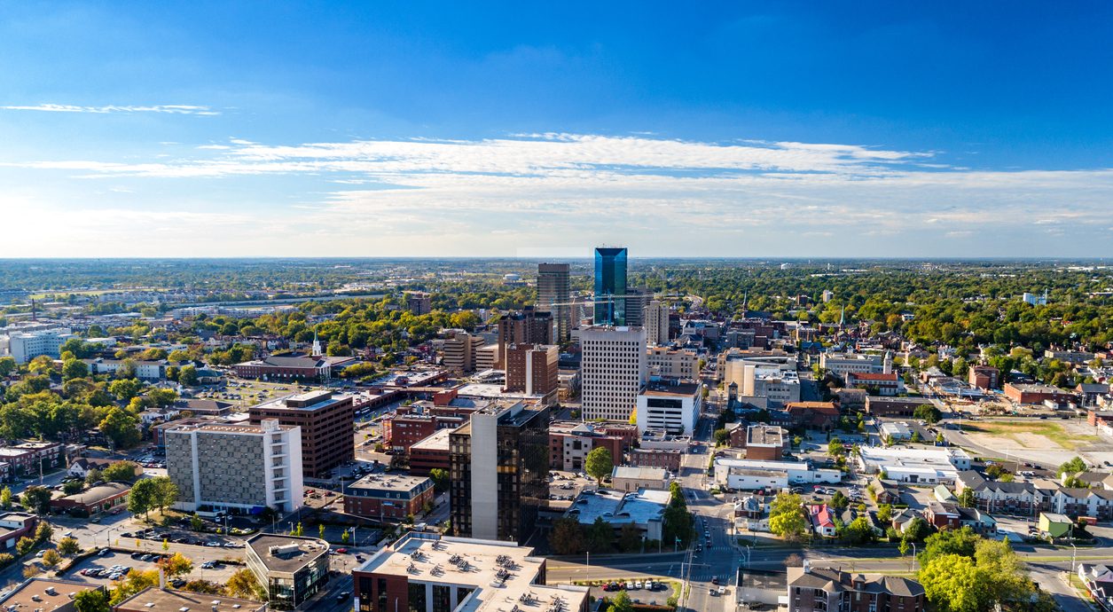 Aerial view of Downtown Lexington, Kentucky