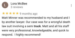 Lexington Truck Accident Testimonial