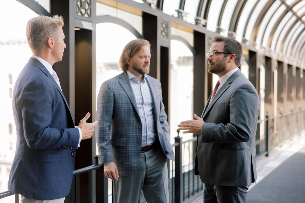 Attorneys from Minner Vines having a conversation